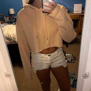 H&M light pink cropped hoodie